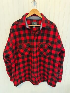 N. E. Limited Authentic Gear Wool Red and Black Buffalo Plaid Shirt Jacket 2XL